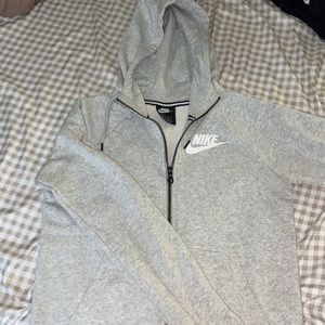 grey nike zip-up sweater